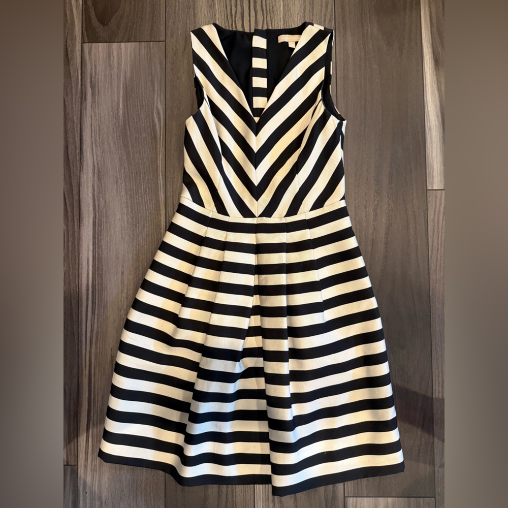 Banana Republic Black and White Fit and Flare Mini Dress